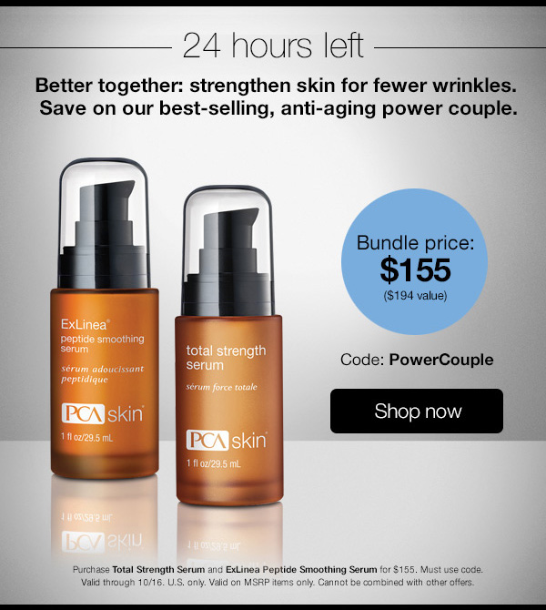 72 hours only. Get our anti-aging power couple for $155. Code: PowerCouple.