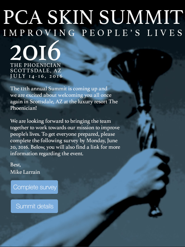 PCA SKIN SUMMIT IMPROVING PEOPLE'S LIVES