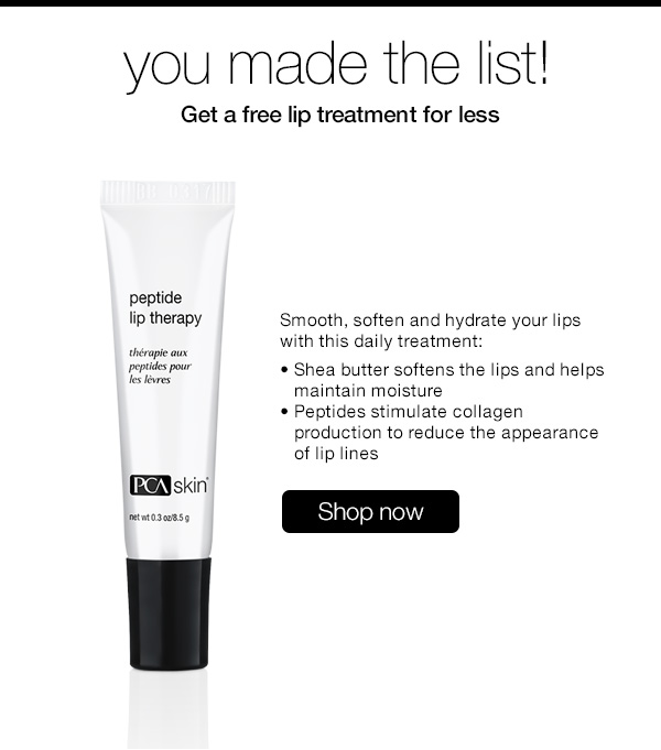 You made the list! Get a free lip treatment for less